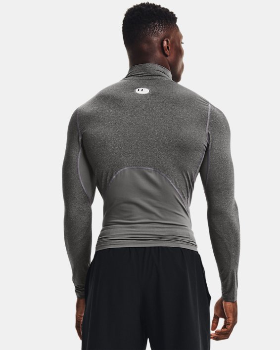 Men's HeatGear® Mock Long Sleeve, Gray, pdpMainDesktop image number 1